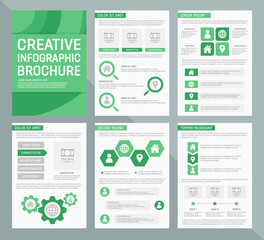 Vector template for multipurpose presentation slides with graphs and charts. Infographic elements, chart, graph, brochures