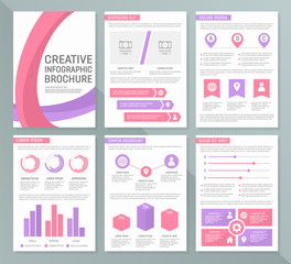 Vector template for multipurpose presentation slides with graphs and charts. Infographic elements, chart, graph, brochures