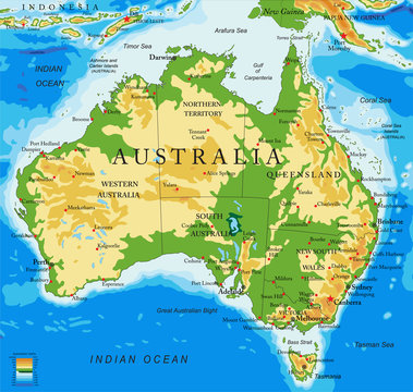 Australia-physical map