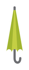Vector illustration of classic elegant closed green umbrella isolated on white background.