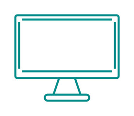 Computer monitor line illustration design vector