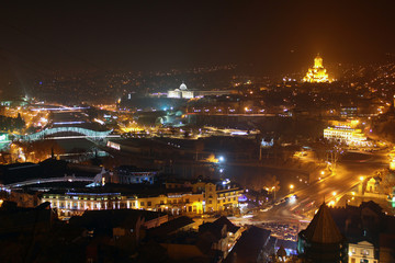 Fototapeta na wymiar City of Tbilisi, capital of Georgia. View from Narikala fortress