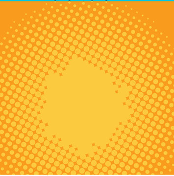 Halftone Yellow Pop Art Background Vector Illustration.