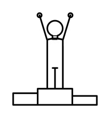 Conference speaker leader line icon outline offset flat vector.