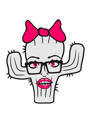 nerd geek hornbrille girl girl woman sexy hot pink bow female cactus