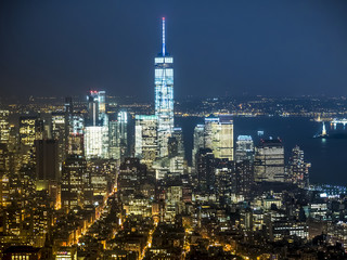 Fototapeta na wymiar New York skyline in the night taken from the Empire State Building
