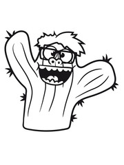 nerd geek face funny comic cunning hornbrille nerdy little green cactus, desert