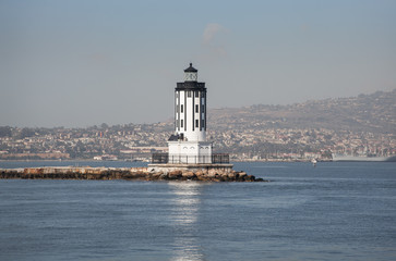port of los Angeles Long Beach lighthouse on the sea 