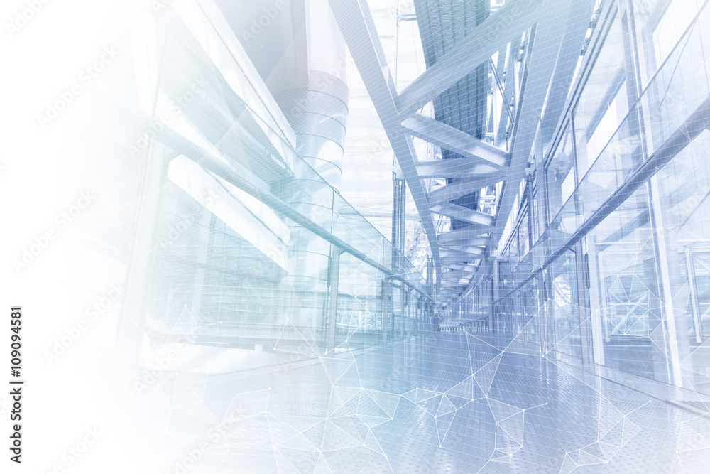 Poster smart building and mesh network, abstract image visual