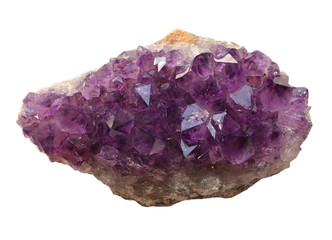 Beautiful amethyst druse  on white background