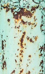 Green Metal Flakes and Orange Rust