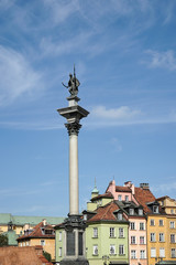 Fototapeta na wymiar Zygmunts Column in the Old Town Market Square in Warsaw