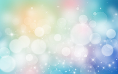 Colorful glitter sparkles defocused rays lights bokeh abstract background.