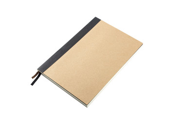 Brown Leather notebooks isolated on white background with clippi