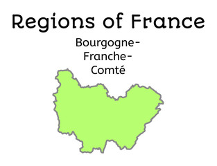 France administrative map of Bourgogne-Franche-Comte