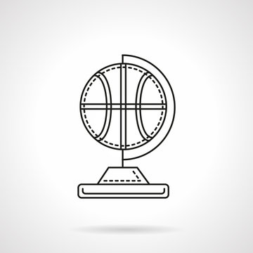 Basketball souvenir flat line vector icon