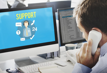 Fototapeta na wymiar Support Helping Customer Service Advice Concept