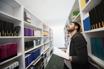 student study  in school library