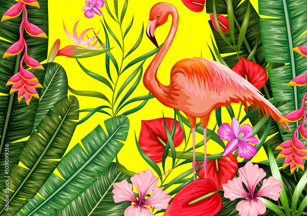 Wall mural exotic tropical background