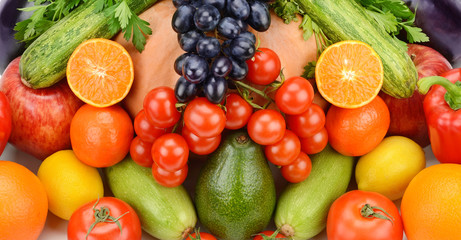 Obraz na płótnie Canvas bright background of fruits and vegetables