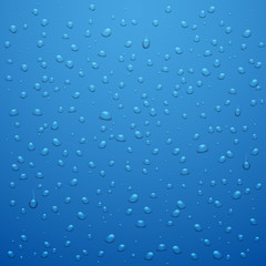 Naklejka na ściany i meble Water drops vector abstract background. Waterdrop or raindrop blue background vector illustration
