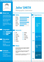 Business curriculum vitae. Business resume template with experience for job vector illustration