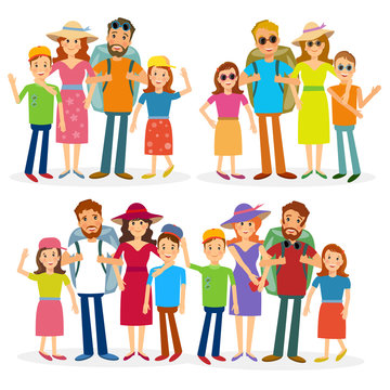 Traveling family vector people