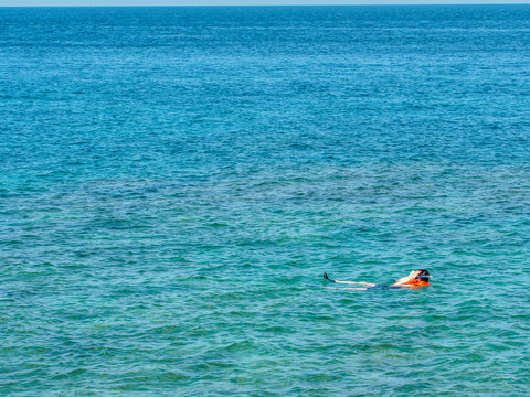 swimming on the sea