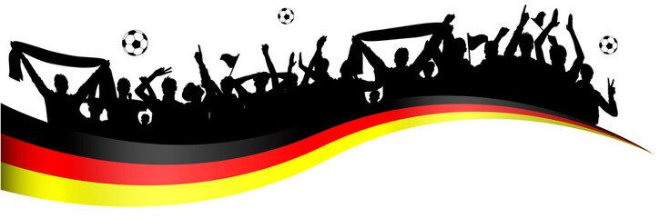 Fußball Jubel Fans Deutschlandflagge Banner © pixelliebe