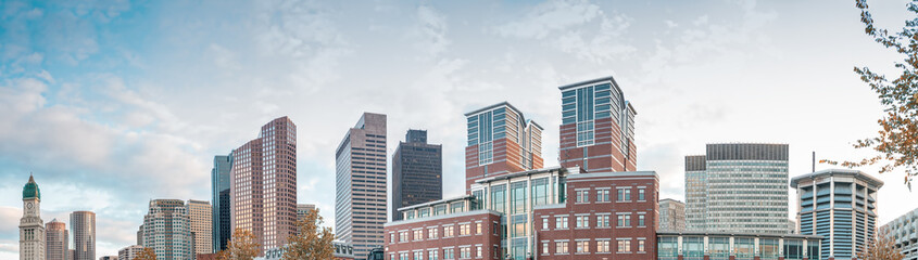 City panoramic view from North End Park - Boston, MA