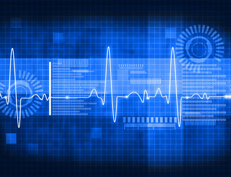 ECG Electrocardiography, medical and healthcare background.