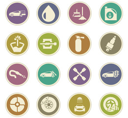 Car shop icons set