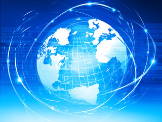 Futuristic background of Global business network, internet, Globalization concept.