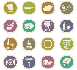 Food and kitchen icons set