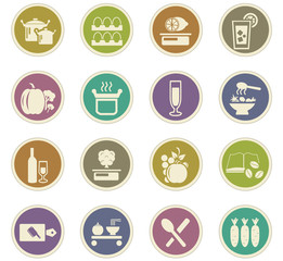 Food and kitchen icons set