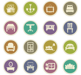 Furniture vector icons set