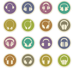 Fototapeta premium Headphones icons set