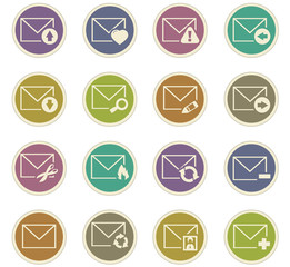 Mail and envelope icons set