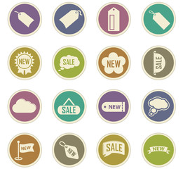 New stiker and label set icons