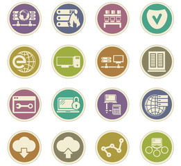 Internet, server, network icons set