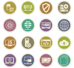 Internet, server, network icons set