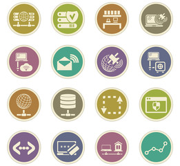 Internet, server, network icons set