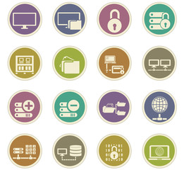 Internet, server, network icons set