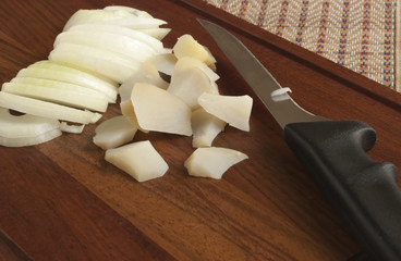 cut the boiled potato