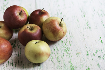 apples on wooden background