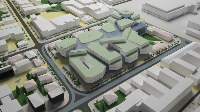 3D graphics of the urban environment. quarter
