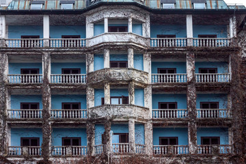abandoned hotel exterior