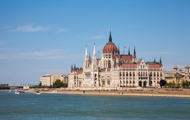 Fototapeta na wymiar Hungarian Parliament in a sunny day