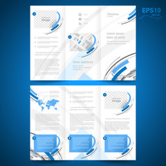 brochure design template vector folder leaflet geometric abstrac