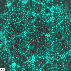 Network Abstract Background. 3d Technology Vector Illustration.